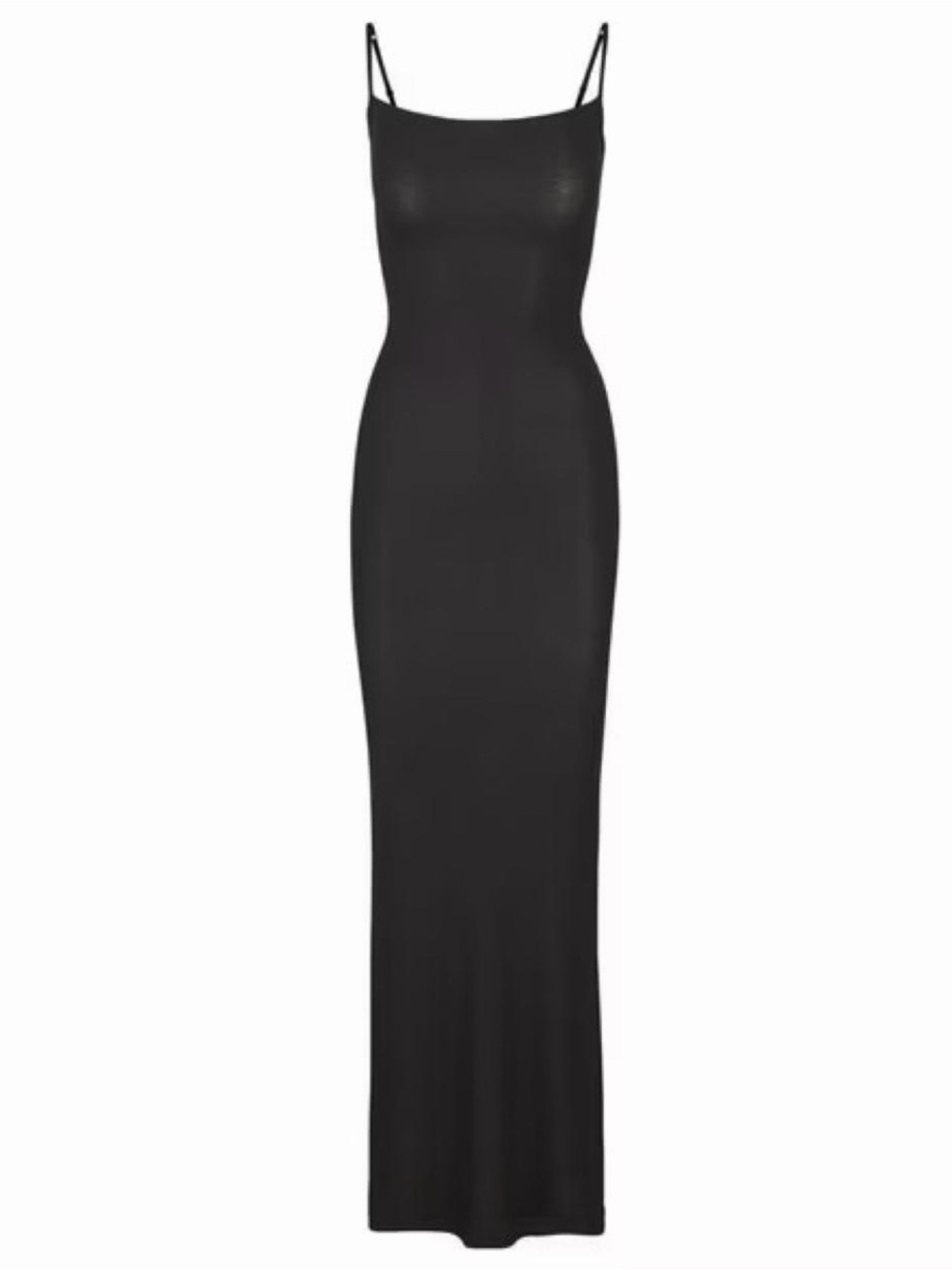 SKIMS Black Slip Maxi Dress with Thin Straps